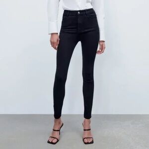 Zara Navy Skinny High-Rise Jeans